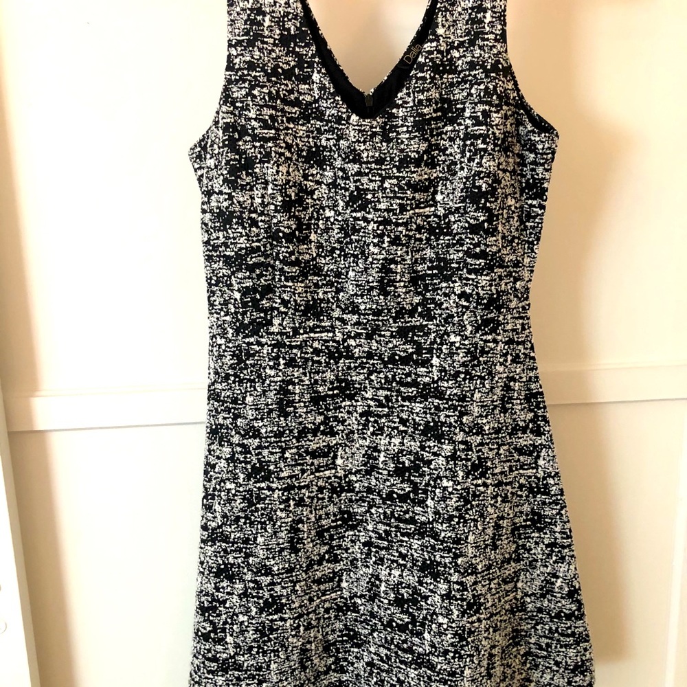 Dalia black and white a-line dress.